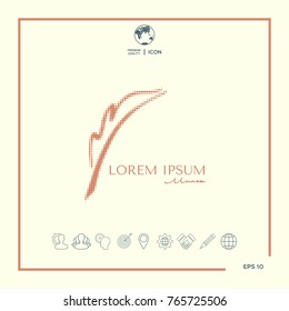 Elegant halftone logo with Fountain pen.