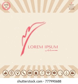 Elegant halftone logo with Fountain pen