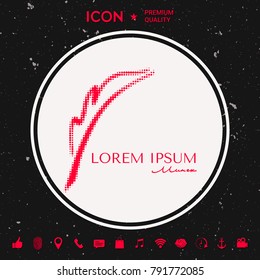 Elegant halftone logo with Fountain pen