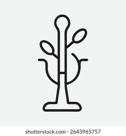 Elegant Hall Tree Icon in Minimalist Line Art Style