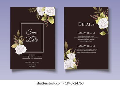 Elegant Hand Drawing Floral Wedding Invitation Card