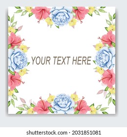 Elegant hand drawing wedding invitation floral design