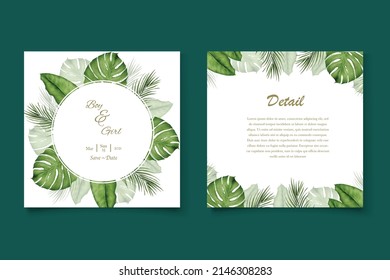 Elegant hand drawing wedding invitation floral design