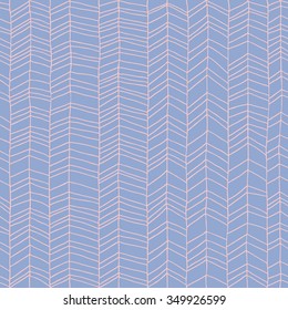 Elegant hand drawn chevron pattern in Rose Quartz and Serenity pantone colors. Abstract zig zag background. Vector illustration 