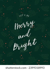 Elegant hand drawn Christmas Card design, vintage elements, great for cards, invitations, banners, wallpapers - vector design