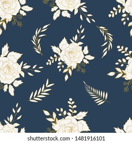Elegant Hand Drawn Floral Seamless Pattern