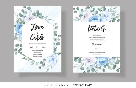 Elegant Hand Drawn Floral Wedding Invitation Card