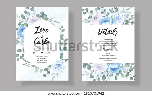 Elegant hand\
drawn floral wedding invitation\
card