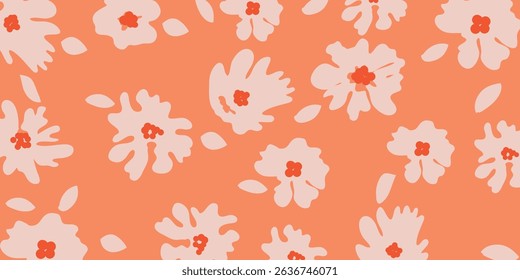 Elegant hand drawn flowers in seamless patterns. Ideal for fabric, textiles, wrapping paper, decor, and abstract backgrounds, adding a handcrafted, natural touch.