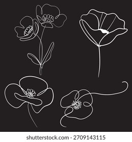 Elegant Hand drawn of flowers. Vector illustration.