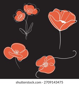 Elegant Handgezeichnet mit Blumen. Vektorgrafik.