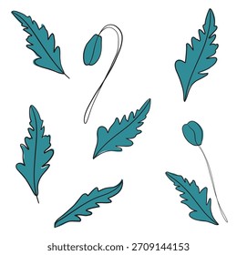 Elegante dibujado a mano de flores. Ilustración vectorial.