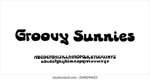 Elegant Hand Drawn Font. Rough Font. Creative Groovy Font Uppercase. Classic Lettering Fashion Designs. Typography modern serif decorative vintage Retro hippie concept vector illustration