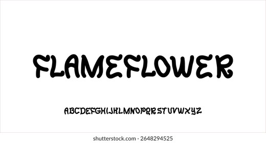 Elegant Hand Drawn Font. Rough Font. Creative Groovy Font Uppercase. Classic Lettering Fashion Designs. Typography modern serif decorative vintage Retro hippie concept vector illustration