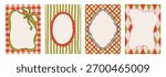 Elegant hand drawn frame set with vintage swirls, ribbons, and bows. Whimsical doodle borders for wedding invitations, greeting cards, or christmas festive designs