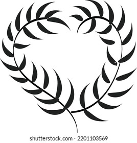 Elegant hand drawn Line art of tropical leaf. Decorative leaf silhouette for print.