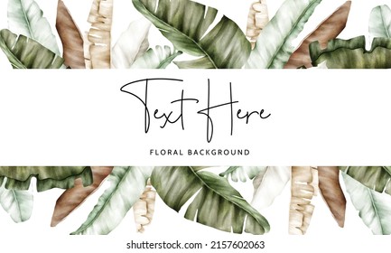 elegant hand drawn luxury banana leaf floral background