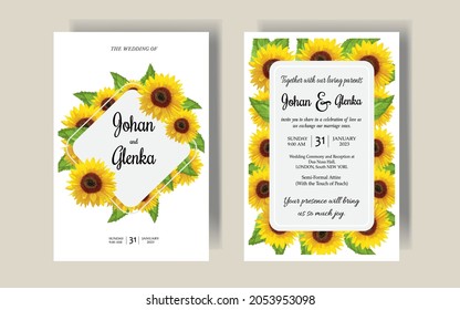 Elegant hand drawn roses wedding invitation card set Premium Vector