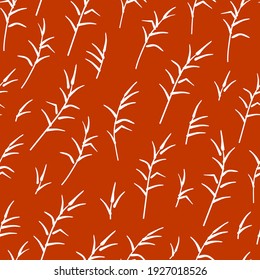 Elegant hand drawn seamless pattern, reed background, branches, great for banners, textiles, wallpapers, wrapping - vector design