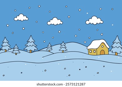 Elegant Hand Drawn Winter Snow Backgrounds
