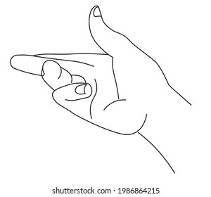 Elegant hand of male or female giving or taking sign, line art communication message with gestures and in non verbal way. Grabbing or proposing, holding, greeting or invitation. Vector in flat style