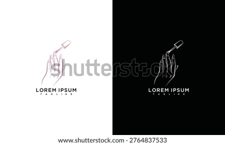Elegant Hand With Nail Polish Bottle Logo