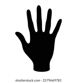 Elegant Hand Silhouette on a Pristine White Background"