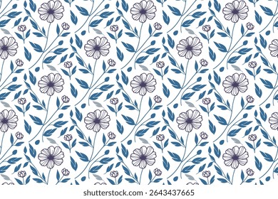 elegant hand sketched floral outlines in one line design for decorative kitchen wear pillow covers and abstract home fabric decor

