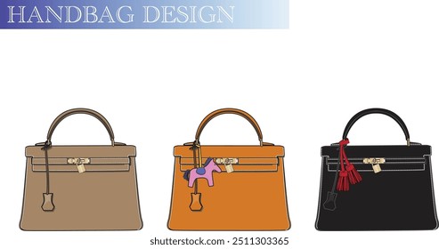 Esboço de bolsa elegante - Ilustração de acessórios para mulheres na moda