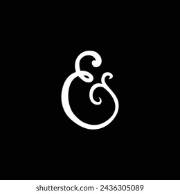 Elegant handdrawn ampersand for wedding organizer logo 