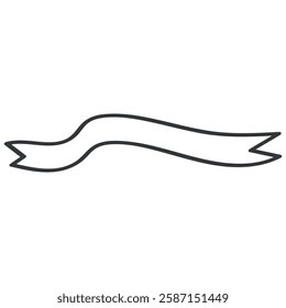 Elegant hand-drawn blank ribbon with space for text.