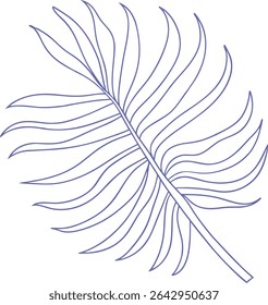 Elegant hand-drawn botanical leaf branch in fine line art style, perfect for nature-inspired designs, eco-friendly branding, minimalist, wedding invitations, and organic packaging.
