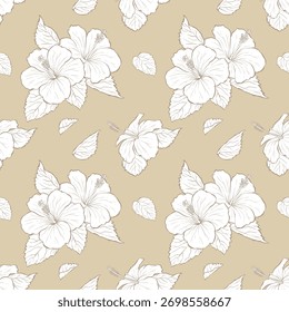 Elegantes handgezeichnetes florales Vektormuster, perfekt für Stoffdesign.
