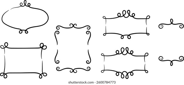 Elegant Hand-Drawn Flourish Frame Collection for Design Projects
