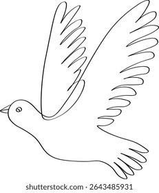 Elegant Hand-Drawn Flying Bird Vector Illustration