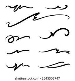 Elegant hand-drawn irregular lines create an artistic flair suitable for a variety of design and craft projects