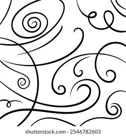 Elegant hand-drawn irregular lines create an artistic flair suitable for a variety of design and craft projects