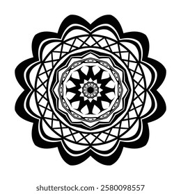 Elegant hand-drawn mandala illustration with intricate details and bohemian artistic style