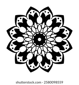 Elegant hand-drawn mandala illustration with intricate details and bohemian artistic style