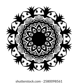 Elegant hand-drawn mandala illustration with intricate details and bohemian artistic style