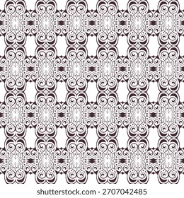 Elegant Handdrawn Swirl Geometric Pattern Seamless Decoration Background Element