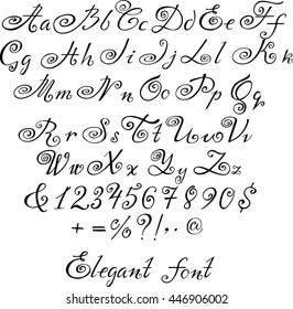 Elegant handmade alphabet