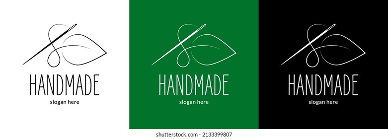 Elegant handmade logo. Vector illustration.