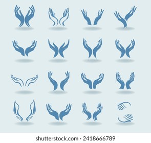 Elegant hands, design elements, icons