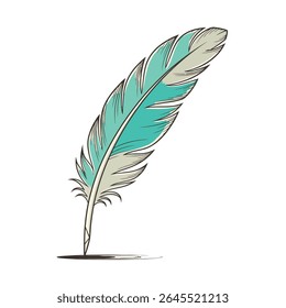 Elegant Handwriting with a Vintage Feather Quill Pen on Old Paper