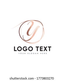 Elegant handwritten letter type Y logo template, Vector logo for business and company identity 