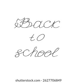 Elegant handwritten lettering Back to school in a subtle calligraphic style. vector illustration, Great for school posters, postcards, invitations and educational materials.