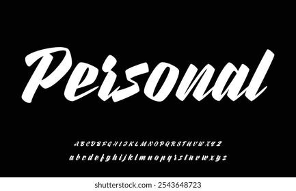 Elegant Handwritten Script Font design vector. Calligraphy Lettering typeface letters Uppercase Lowercase