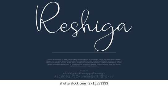 Elegant handwritten script font with smooth curves, perfect for branding, logos, invitations, and luxury designs.