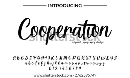 Elegant Handwritten Script Font Typography Showcase – Cooperation Calligraphy Style